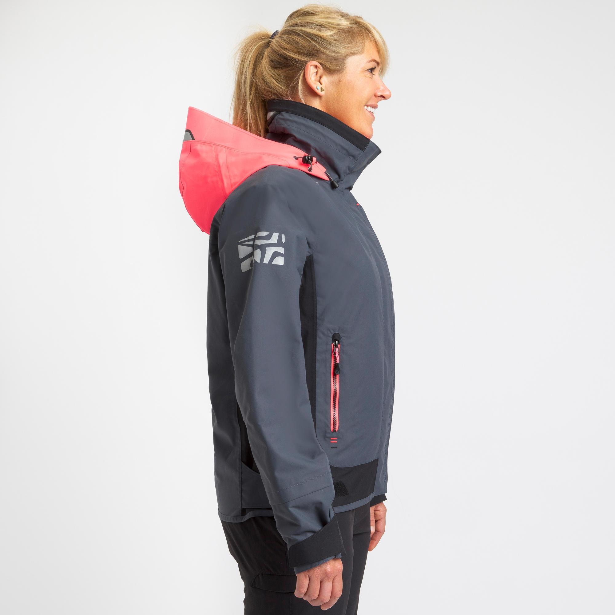 Blouson de regate bateau femme Race 500 gris rose TRIBORD Decathlon
