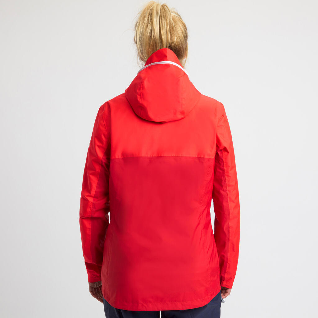 Women’s waterproof sailing jacket - wet-weather jacket SAILING 100 ochre