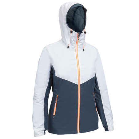 Women’s Waterproof Sailing Jacket 100 - Grey White