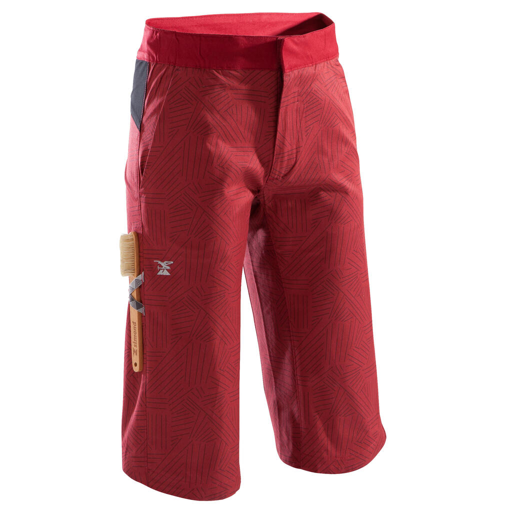 Klettershorts Bermuda Jungen bordeauxrot