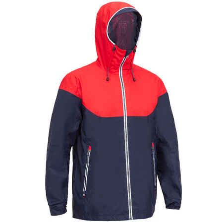 Men's Waterproof Sailing Jacket 100 - Blue Red