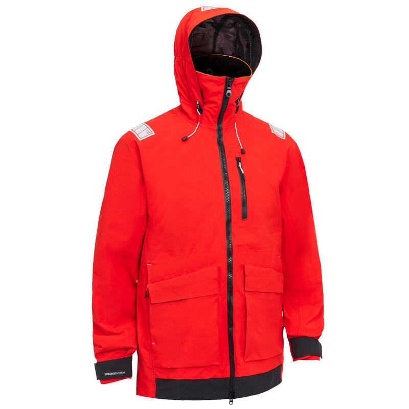 Chaqueta Vela Sailing 500 Hombre Rojo Impermeable