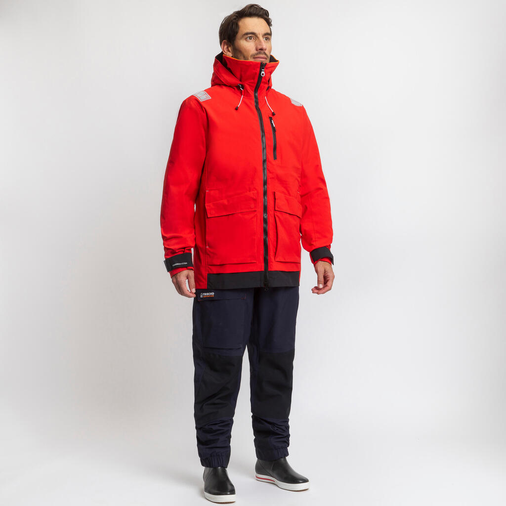 Men's Sailing Waterproof Sailing Jacket 500 - Red