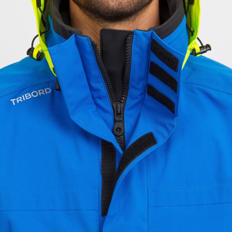 Blouson de régate bateau homme Race 500 bleu jaune