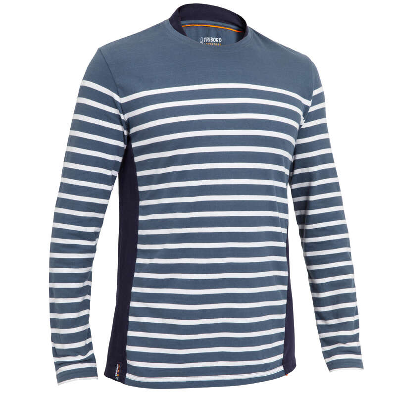 CRUISING WARM WEATHER MAN CLOTHES Sailing - M Sailing LS T-Shirt 100 Grey TRIBORD - Sailing Clothing