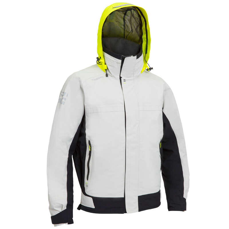 REGATTA RAINY WEATHER MAN CLOTHES Sailing - Race500 Men Anorak Grey Yellow TRIBORD - Sailing Clothing