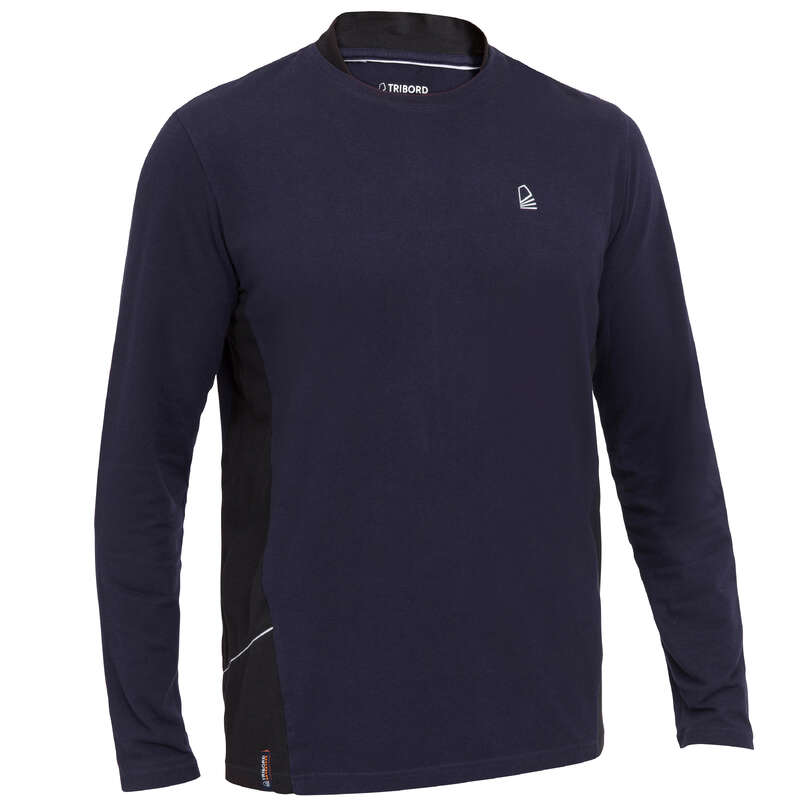 CRUISING WARM WEATHER MAN CLOTHES - M Sailing LS T-Shirt 100 Navy TRIBORD