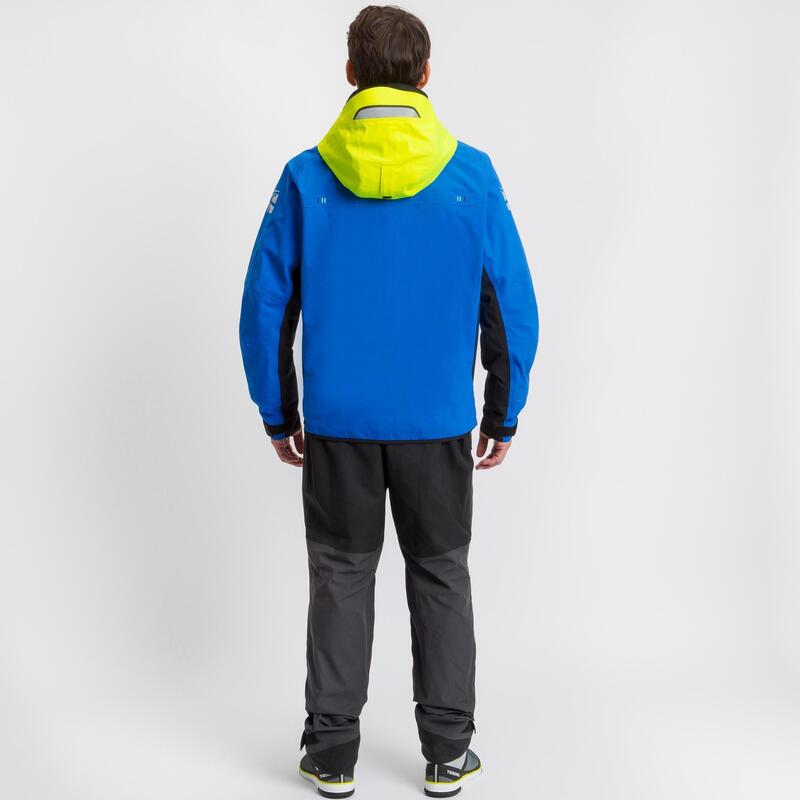 Blouson de régate bateau homme Race 500 bleu jaune