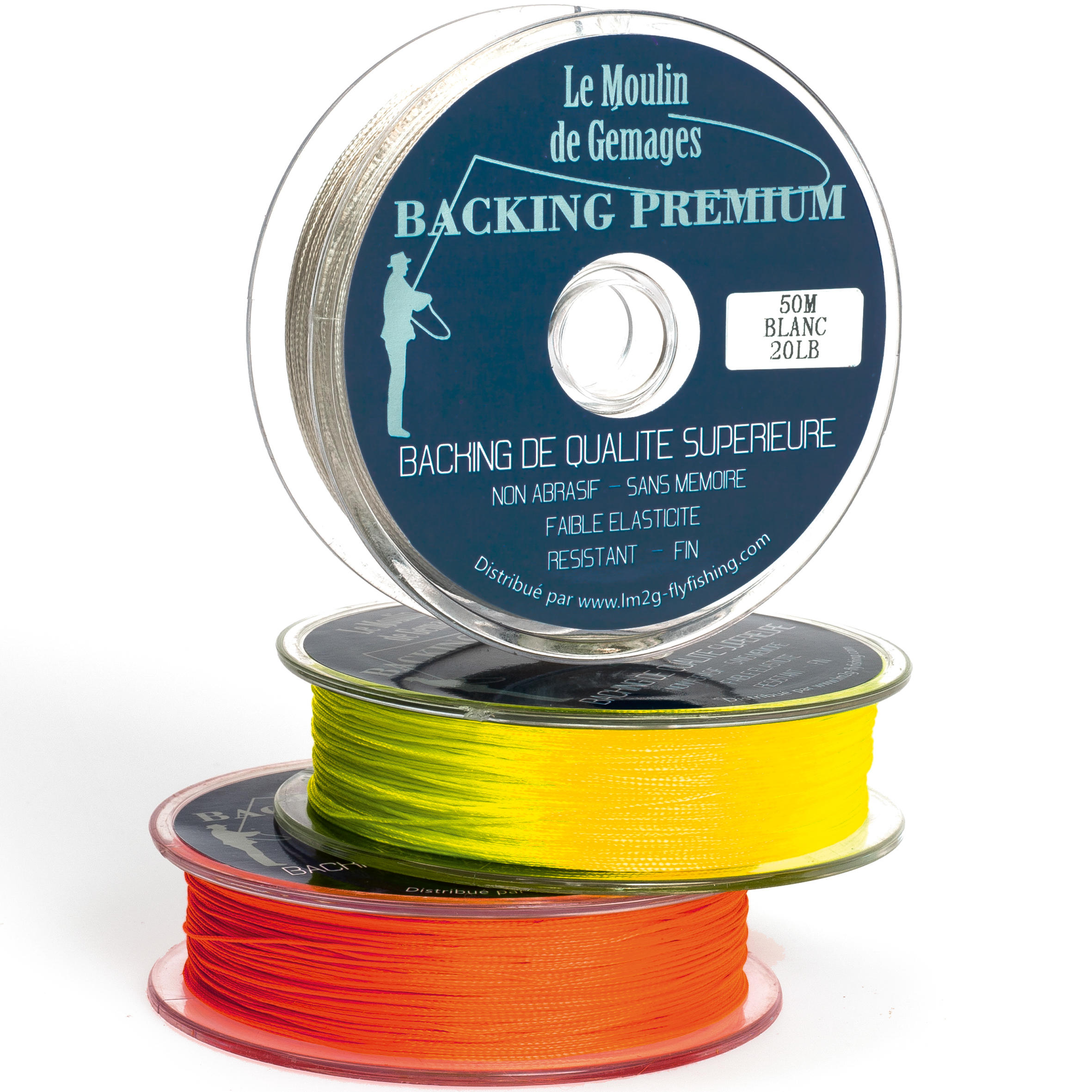 LE MOULIN DE GEMAGES ORANGE BACKING 50M FLY FISHING LINE