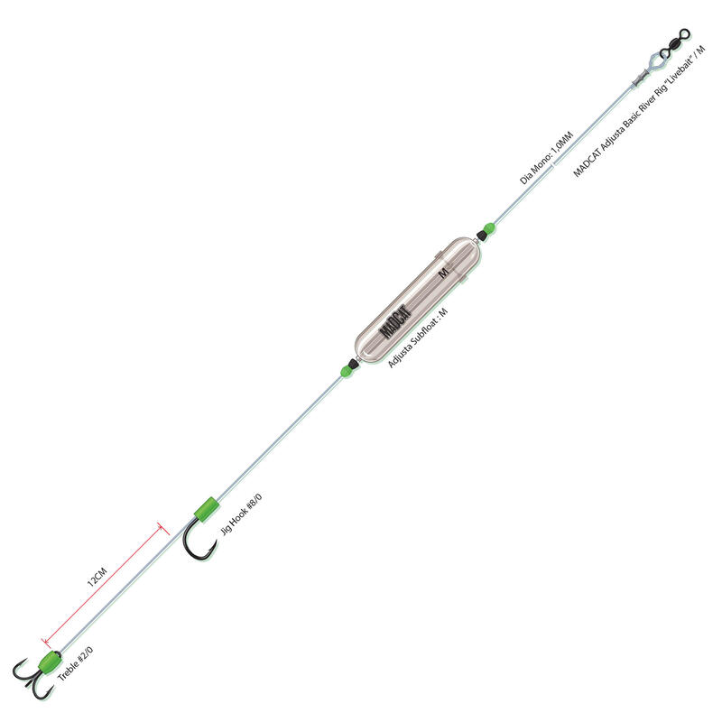 Kunstaas meervalvissen Madcat Basic Rig "Livebait"