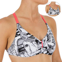 Brassière de natation femme ultra résistante au chlore Jana fullrock noir blanc