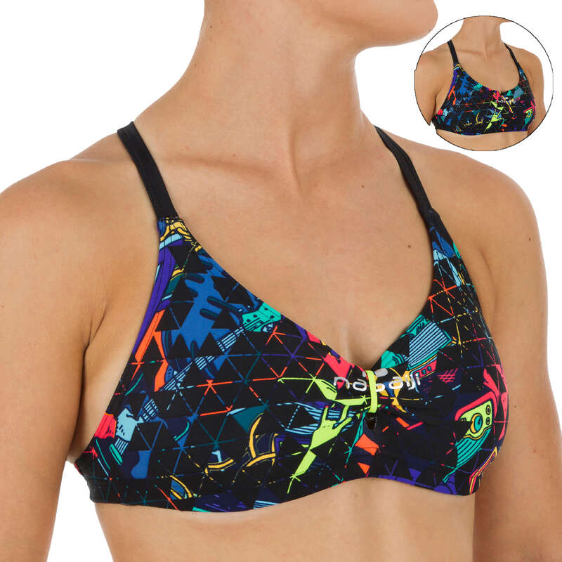 WOMEN'S SWIMSUITS Swimming - Black Jana women's crop top NABAIJI - Swimming