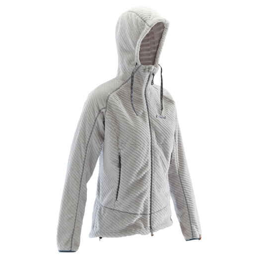 
      WOMEN'S WARM HOODED CLIMBING JUMPER PALE GREY
  