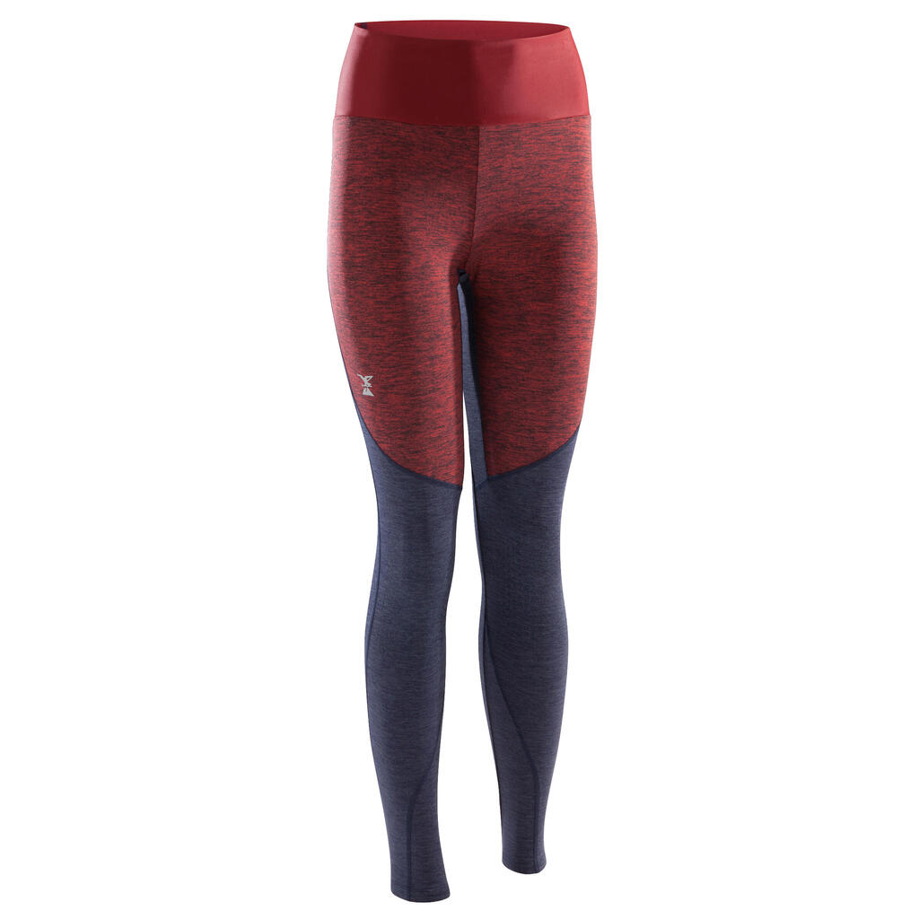 LEGGING D'ESCALADE-VERTIKA BORDEAUX ET BLEU DENIM FEMME