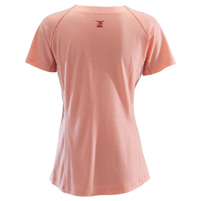 Camiseta de Escalada Mujer Simond Lana Merina Rosa