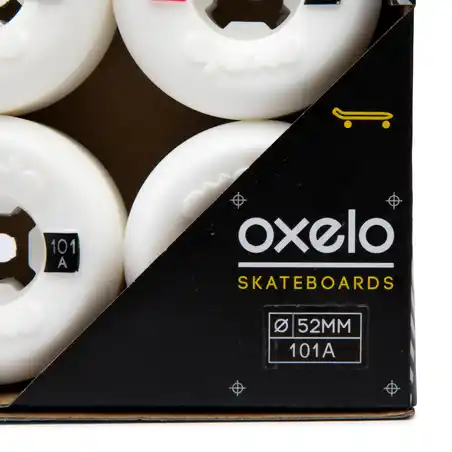 Conical Skateboard Wheels 52mm 101A 4-Pack - White