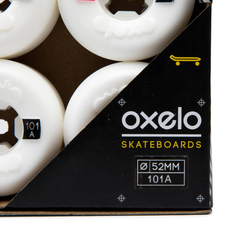Ruedas Skateboard Oxelo Kit x4 - forma cónica tamaño 52 mm - 99a beige -  Decathlon