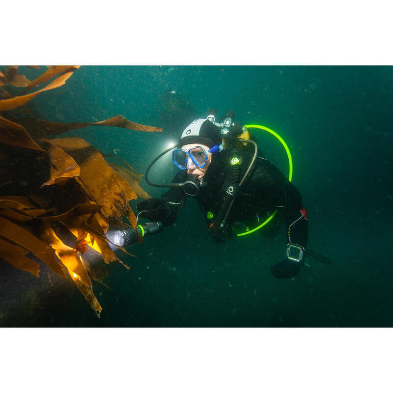 Frusta MP subacquea erogatore emergenza HYPERFLEX nylon trecciato 100 cm giallo fluo 