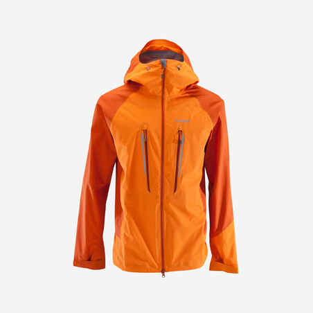 Men's Mountaineering Waterproof Jacket - Alpinism Light Orange