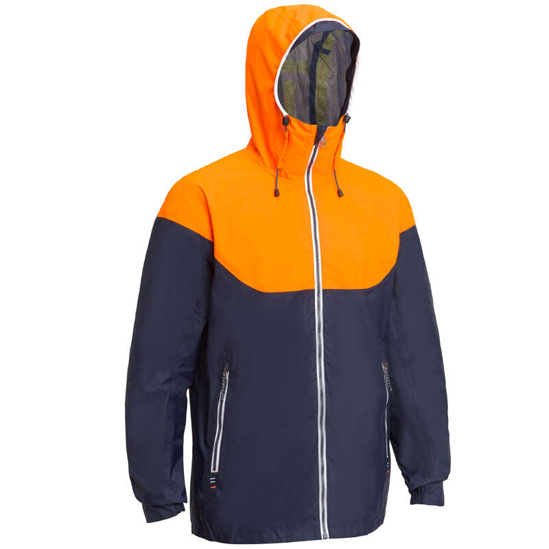 CRUISING RAINY WEATHER MAN CLOTHES Sailing - Sailing 100 M Jacket Blue Orng TRIBORD - Sailing Clothing
