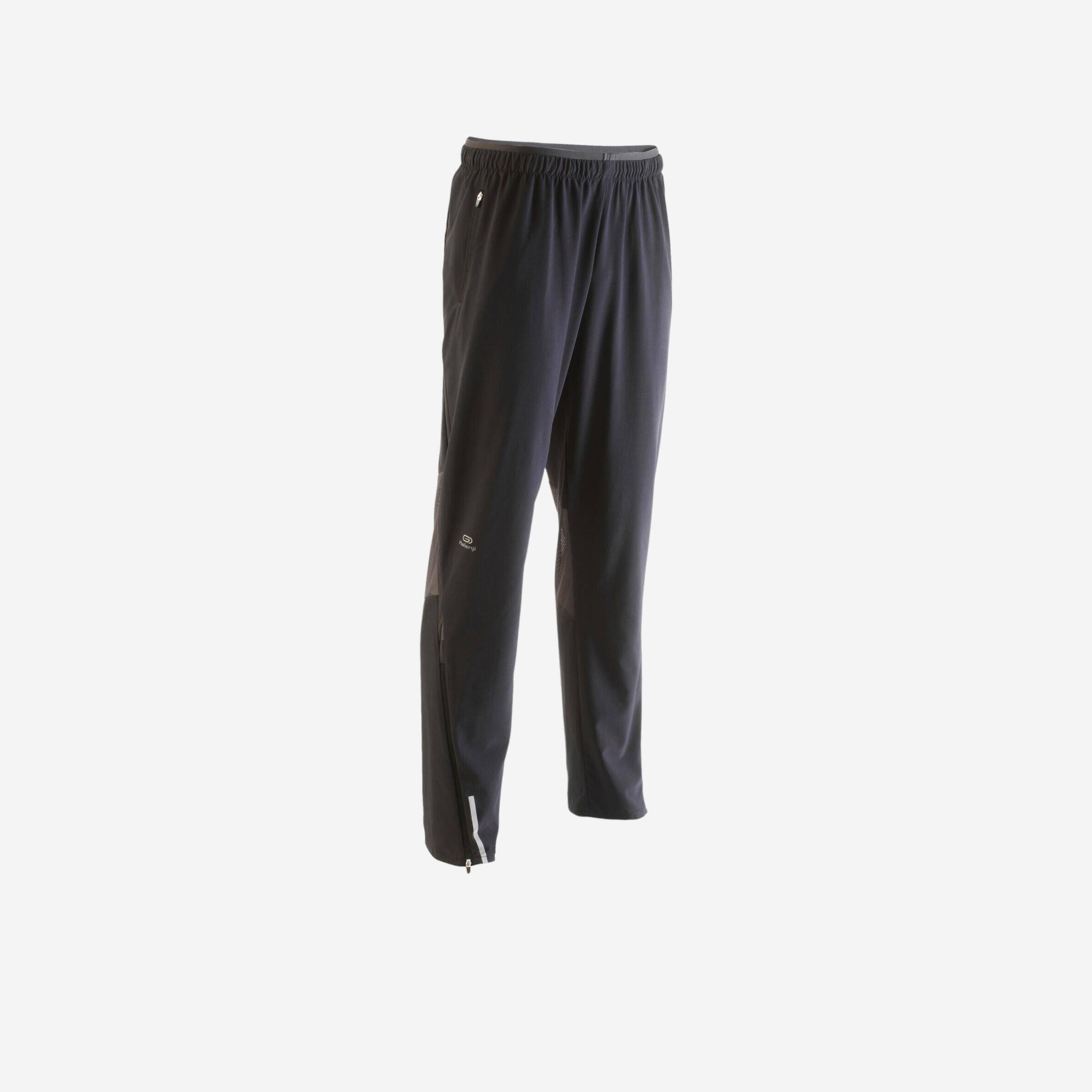 Men's Breathable Running Track Pants - BLACK -  1