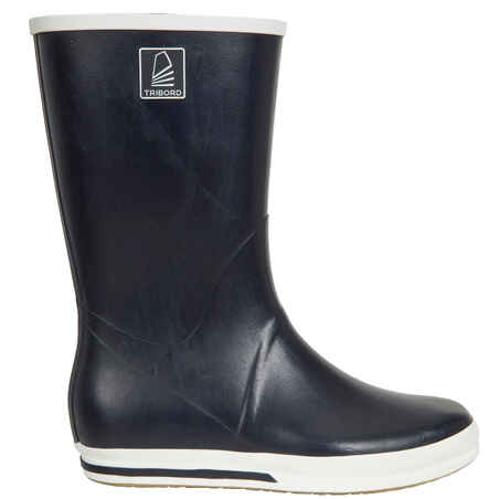 Sailing boots, rubber rain boots - 500 Adults' Navy