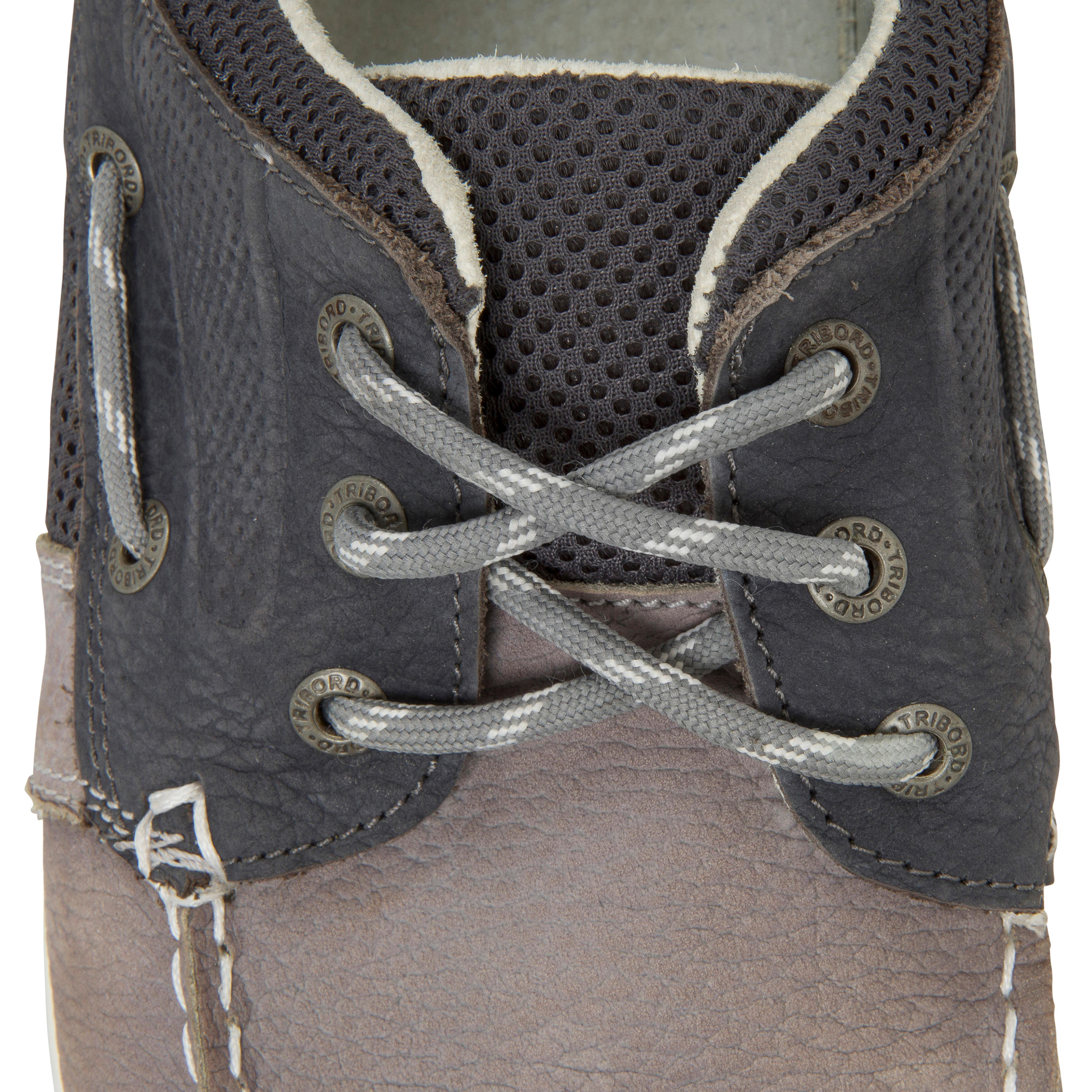 Men's Leather Boat Shoes CLIPPER - Grey 7/9