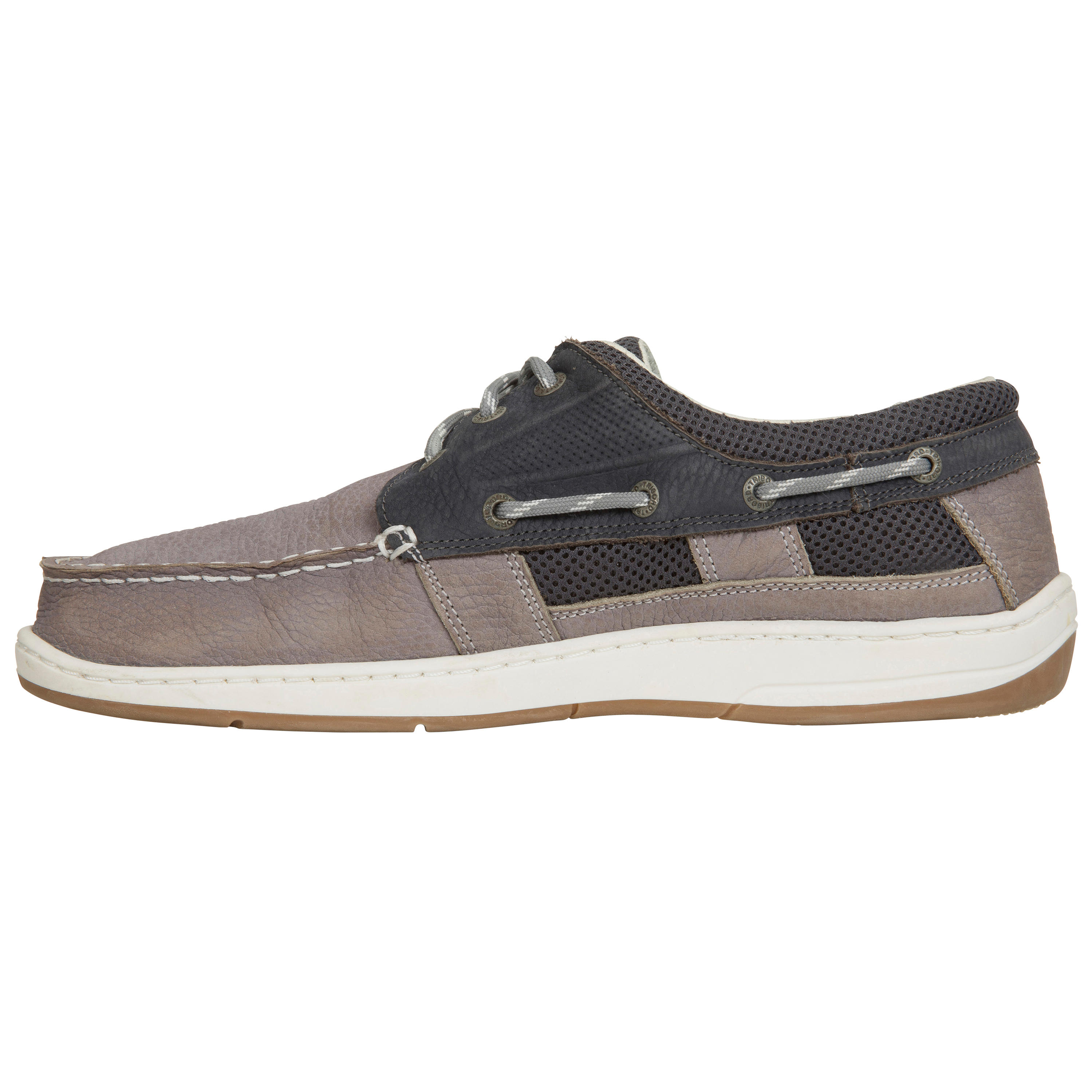 Men's Leather Boat Shoes CLIPPER - Grey 1/9