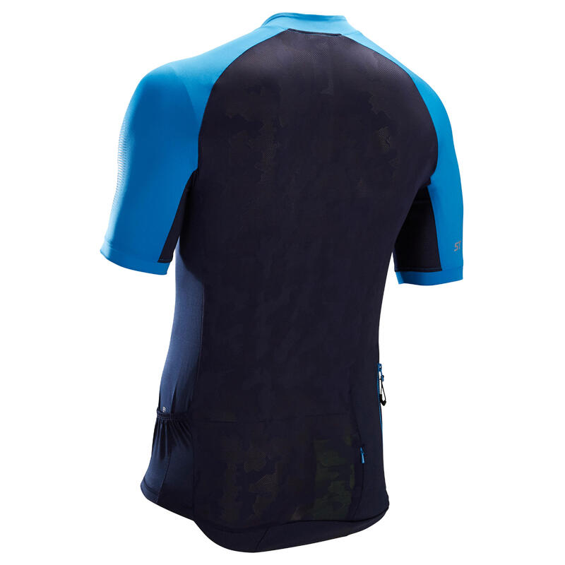 MAILLOT MANCHES COURTES VTT ST 500 BLEU BLEU POUR HOMME