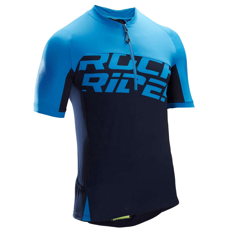 MEN WARM WEATHER BEGIN ST MTB APPAREL Cycling - ST500 Short Sleeve Mountain Bike Jersey - Blue ROCKRIDER - Cycling
