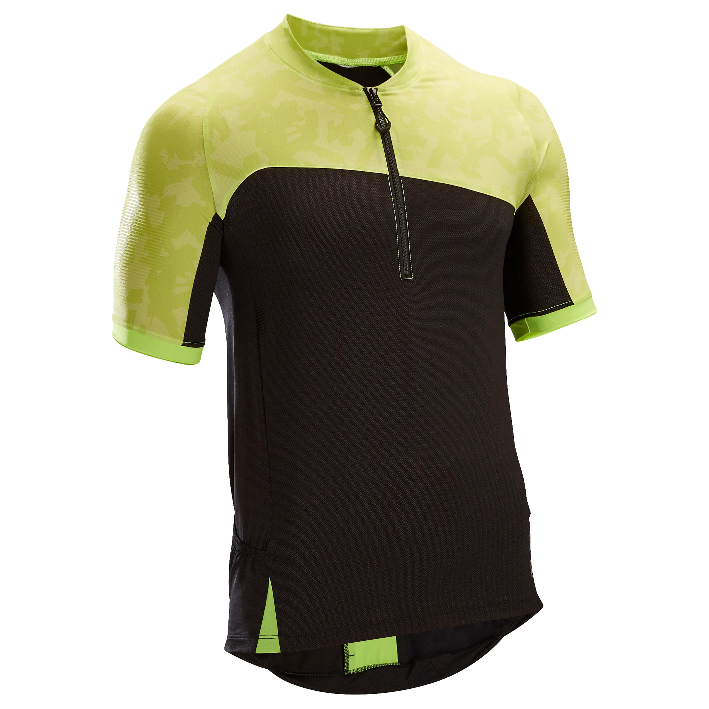 ROCKRIDER ST 500 Short-Sleeved MTB Jersey - Black/Yellow