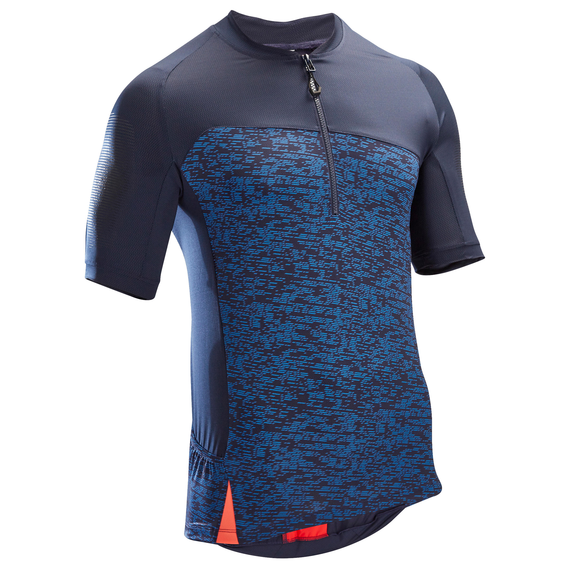 ROCKRIDER ST 500 Short-Sleeved MTB Jersey - Blue/Red