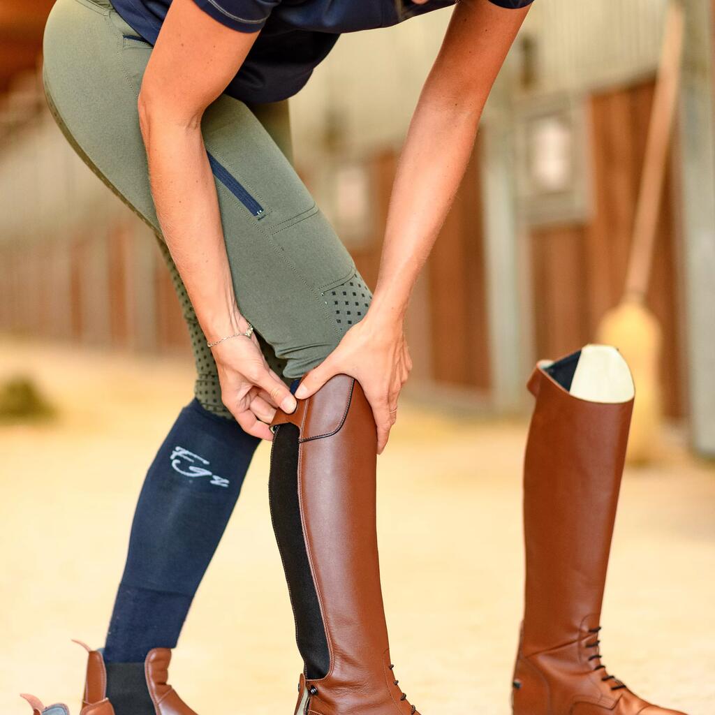 900 Jump L Adult Leather Horse Riding Long Boots - Brown