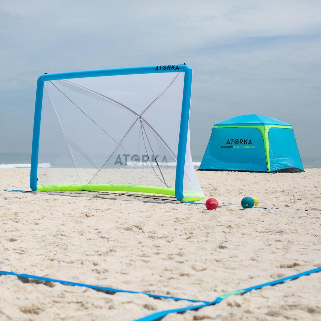 Aufblasbares Beachhandballtor HIG500 blau/gelb