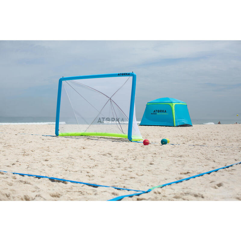 Opblaasbaar doel voor beachhandbal HIG500 blauw/geel