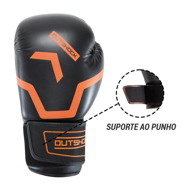 Luvas De Boxe 500 P Praticantes De Boxe Experientes Homem Mulher Preto Laranja Domyos By Decathlon