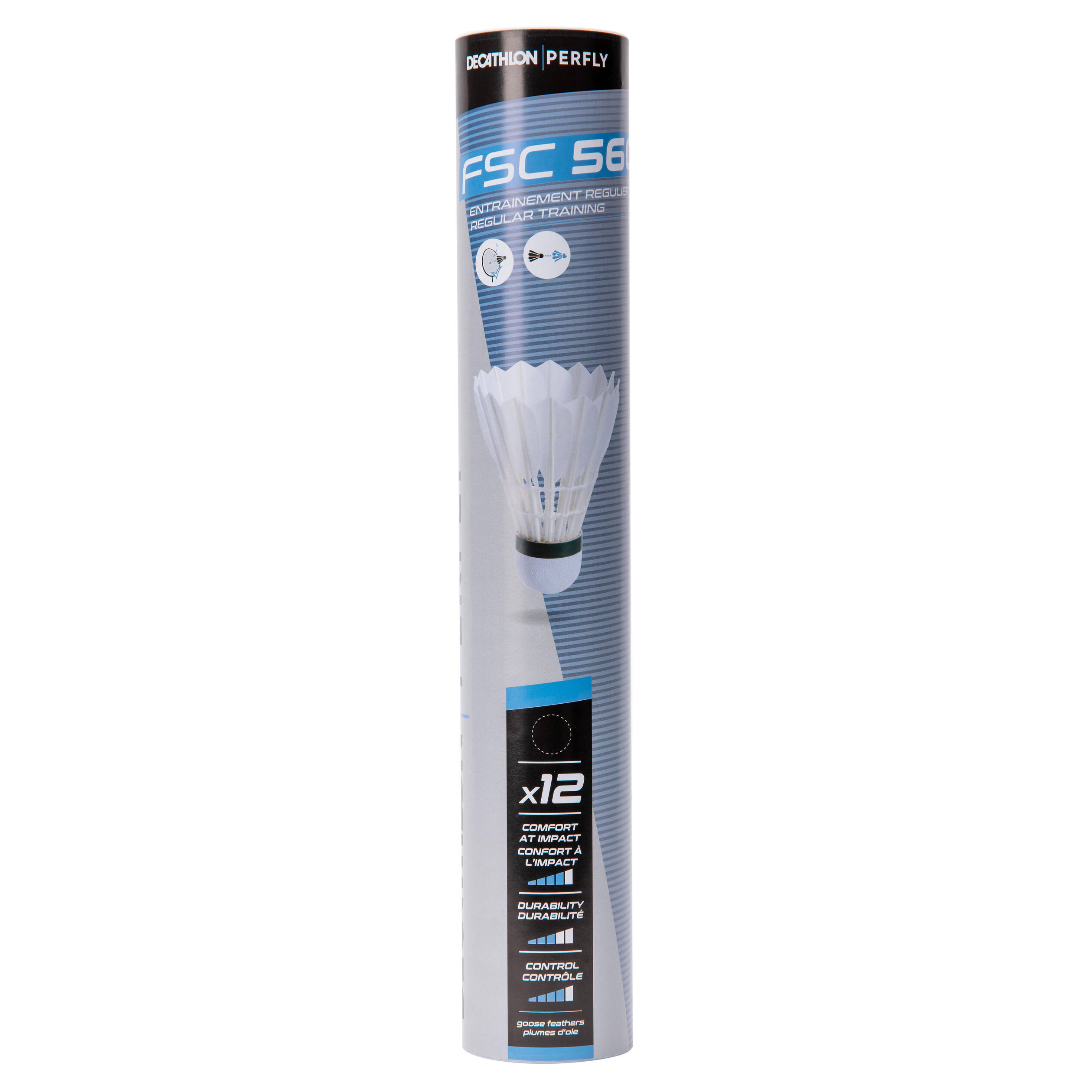 Badminton Feather Shuttlecock 560 Speed 76 x12