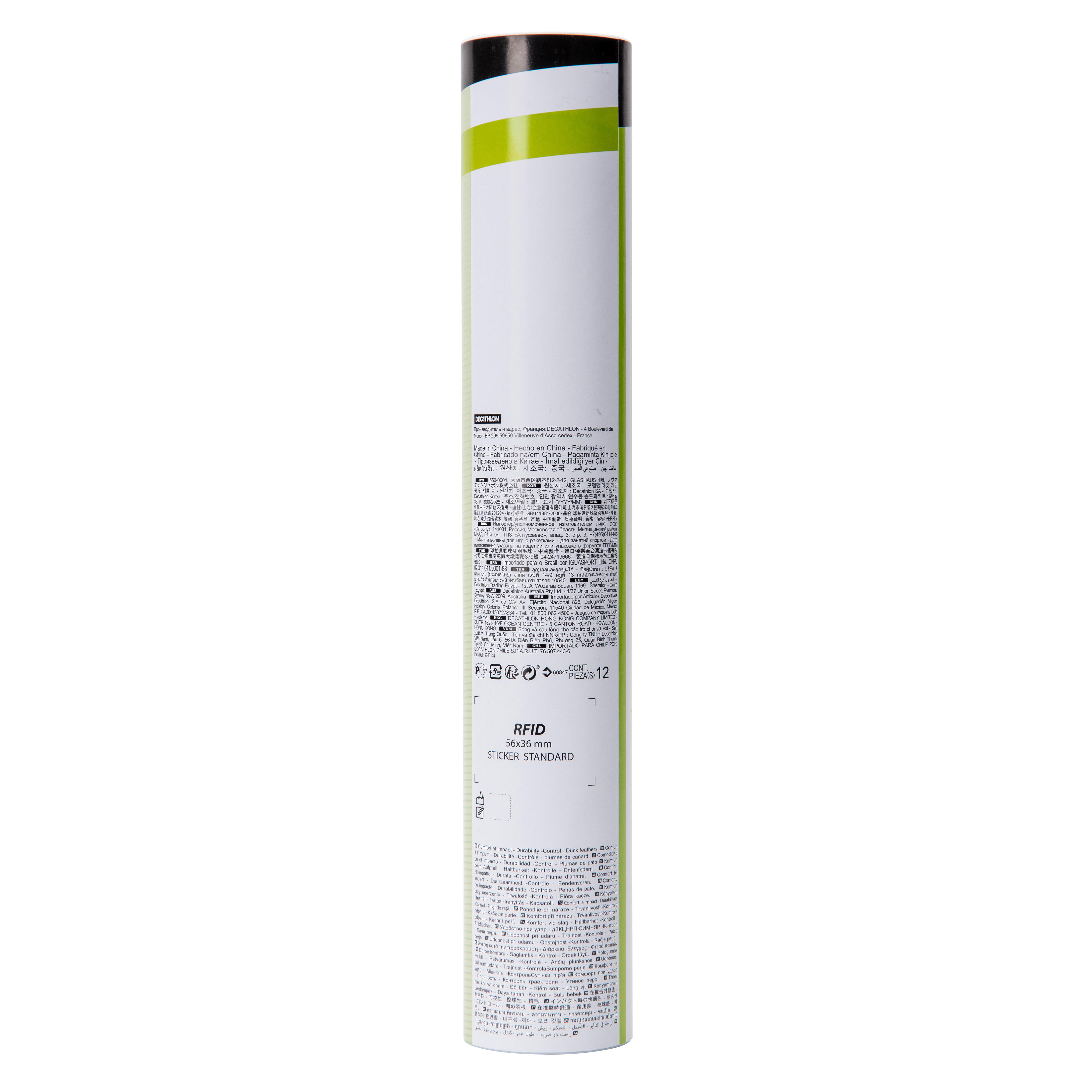 Lot de 12 volants de badminton plumes FSC 100 - PERFLY