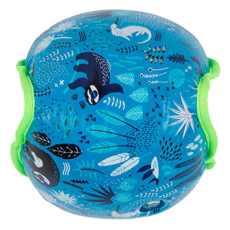 Swimming armbands with fabric interior for 15-30 kg kids - blue "Sloth" print