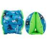 Swimming armbands with fabric interior for 15-30 kg kids - blue "Sloth" print