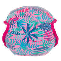 Swimming pool armbands with inner fabric for 15-30 kg kids - pink "Jungle” print