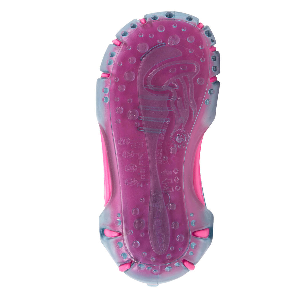 Chaussure Chausson Piscine Bébé gris/rose