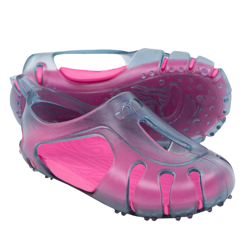 Dětské boty k bazénu šedo-růžové