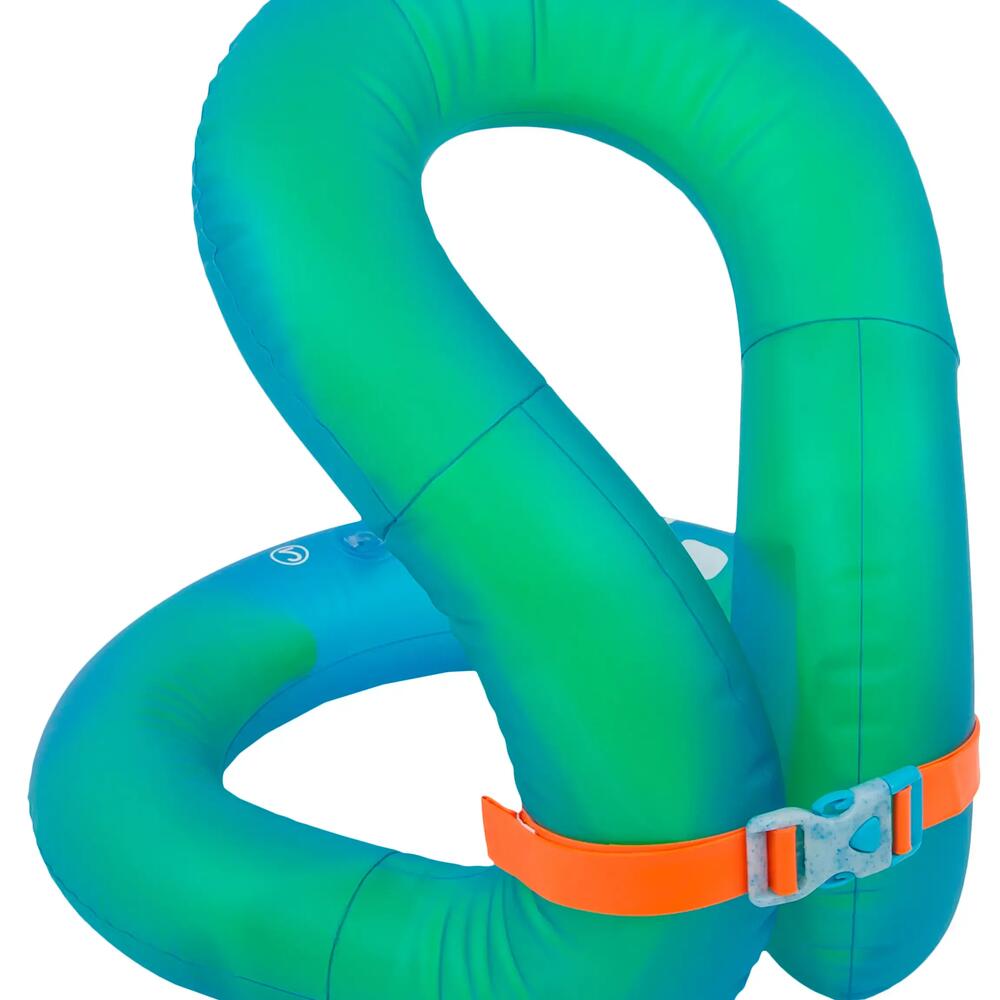 GILET DE NATATION GONFLABLE VERT ET BLEU TAILLE L (75-90 KG)