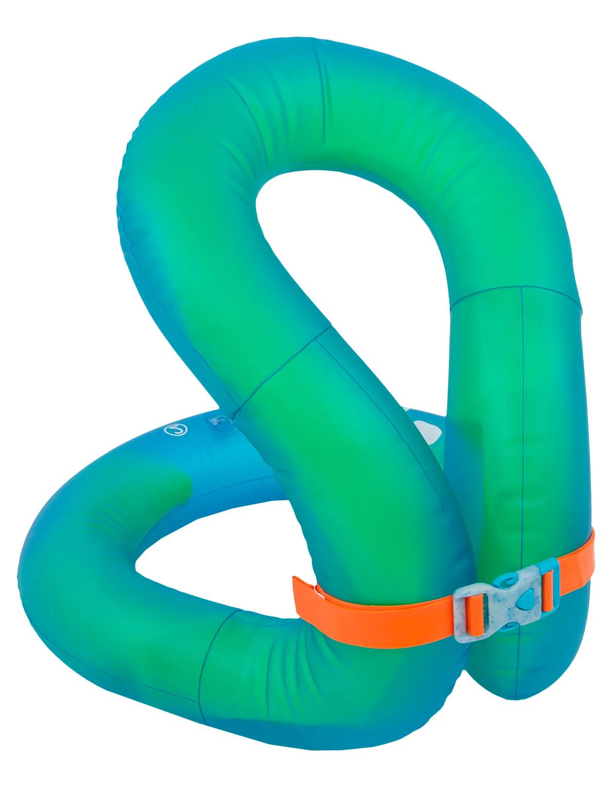 GILET DE NATATION GONFLABLE VERT ET BLEU TAILLE L (75-90 KG)