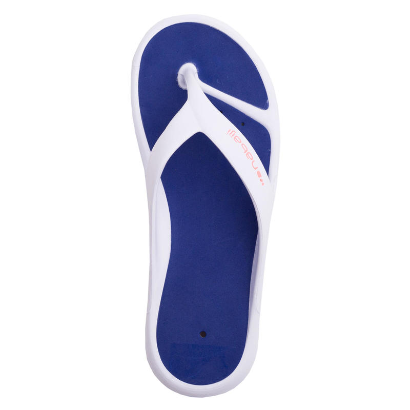 Women S Tonga 500 Pool Flip Flops White Blue Nabaiji