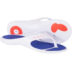 Chanclas Piscina Tonga 500 Mujer Blanco Azul