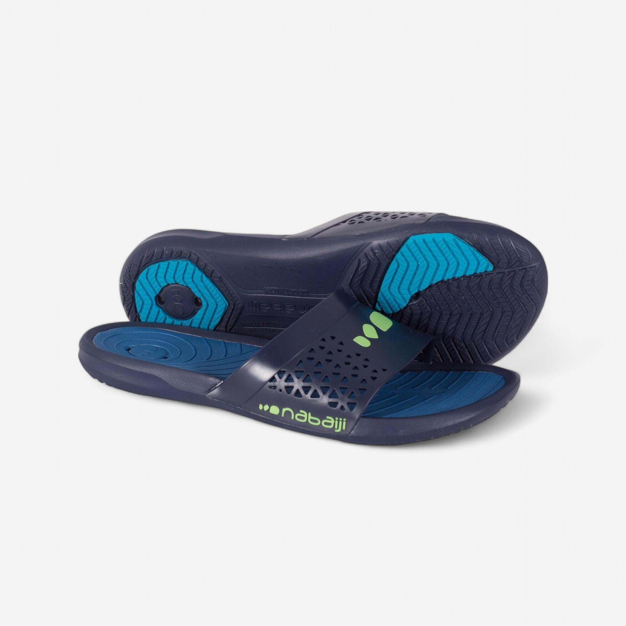 Men s Pool Sandals  Slap 500 Plus Blue Nabaiji