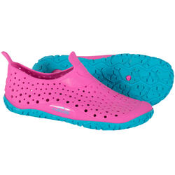 CHAUSSONS NATATION FILLE AQUADOTS 100 ROSE BLEU