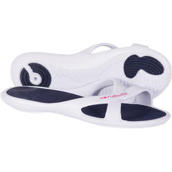 Ciabatte piscina donna 500 bianco-blu